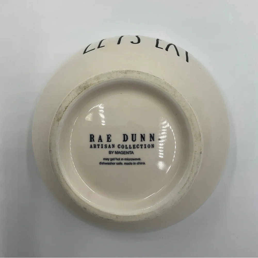 NWOT Rae Dunn by Magenta LET’S EAT Bowl for Cereal Ice Cream Soup or Snacks - Picture 10 of 14